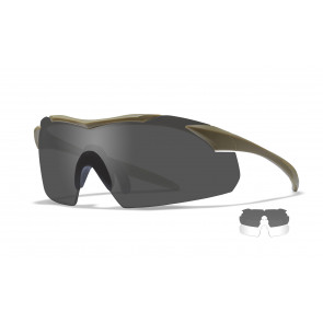 Wiley X - "WX VAPOR"  Grey, Clear in Tan Frame  - Protective Eyewear