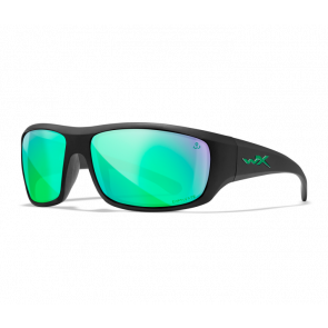 Wiley X - JACOB WHEELER SIGNATURE EDITION- "OMEGA" Polarized CAPTIVATE Emerald Mirror Lens in Matte Black Frame - Protective Eyewear